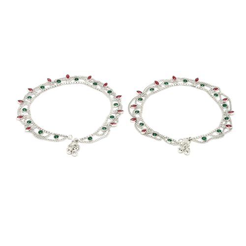 American Diamond Studded Copper Pair of Anklets Jewellery